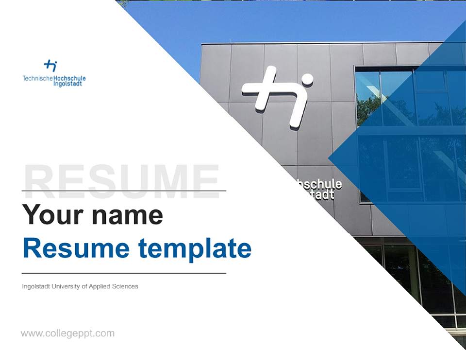 Ingolstadt University of Applied Sciences Resume PPT Template4:3 ratio PPT effect preview image5