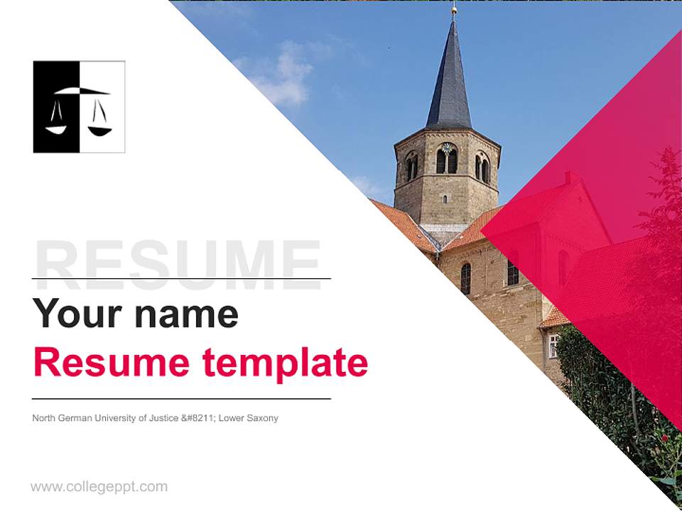 North German University of Justice – Lower Saxony Resume PPT Template4:3 ratio PPT effect preview image5