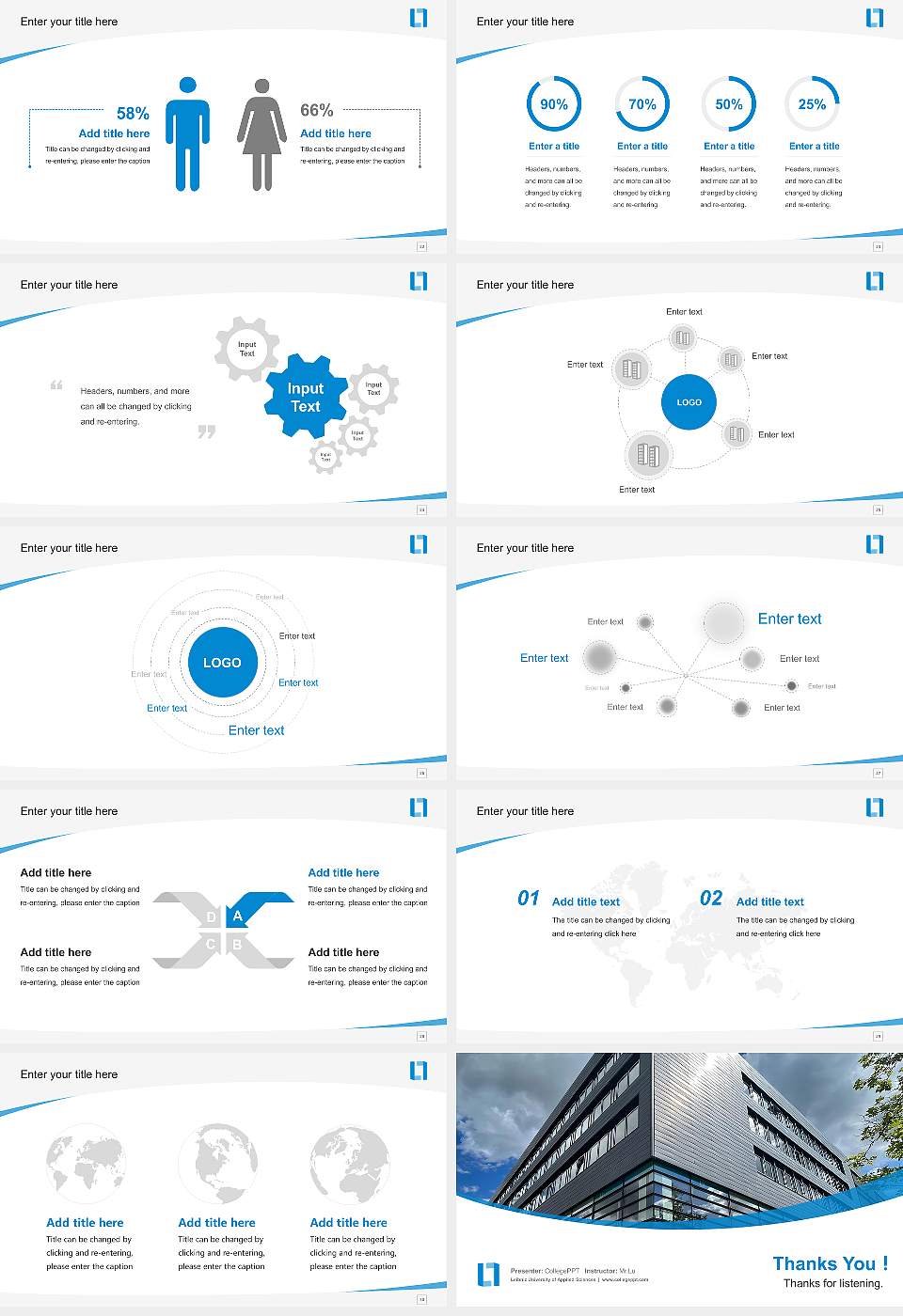 Leibniz University of Applied Sciences Course/Courseware Creation PPT Template16:9 ratio PPT effect preview image4