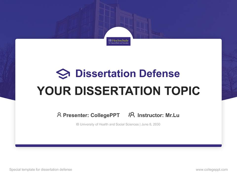 IB University of Health and Social Sciences Graduation Thesis Defense PPT Template4:3 ratio PPT effect preview image7