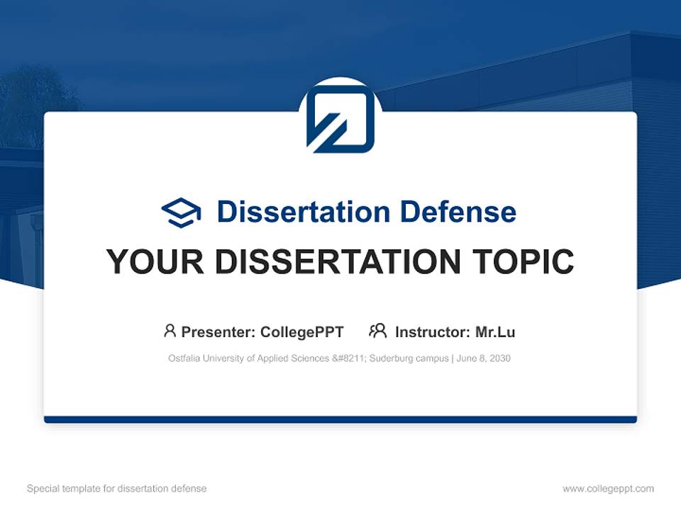 Ostfalia University of Applied Sciences – Suderburg campus Graduation Thesis Defense PPT Template4:3 ratio PPT effect preview image7