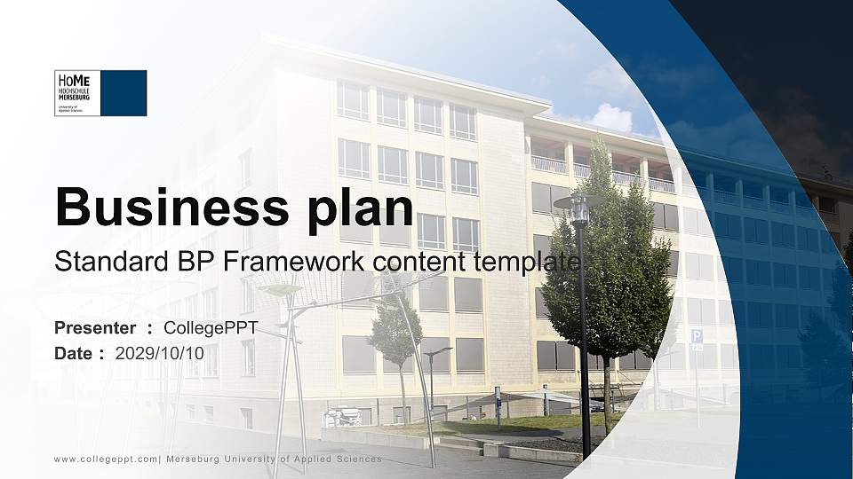 Merseburg University of Applied Sciences Competition/Entrepreneurship Contest PPT Template16:9 ratio PPT effect preview image