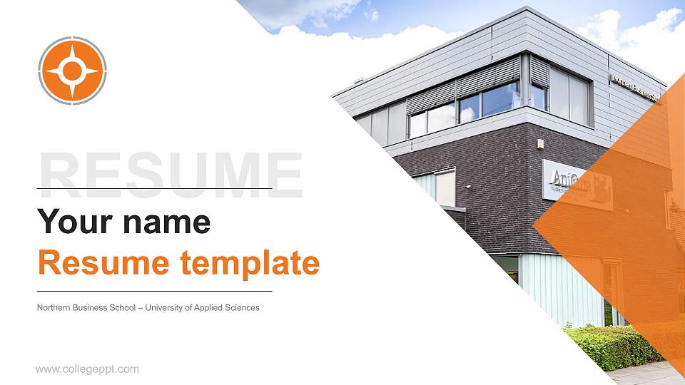 Northern Business School – University of Applied Sciences Resume PPT Template16:9 ratio PPT effect preview image