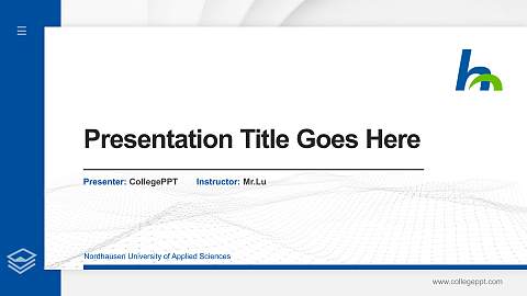Nordhausen University of Applied Sciences Thesis Proposal/Graduation Defense PPT Template