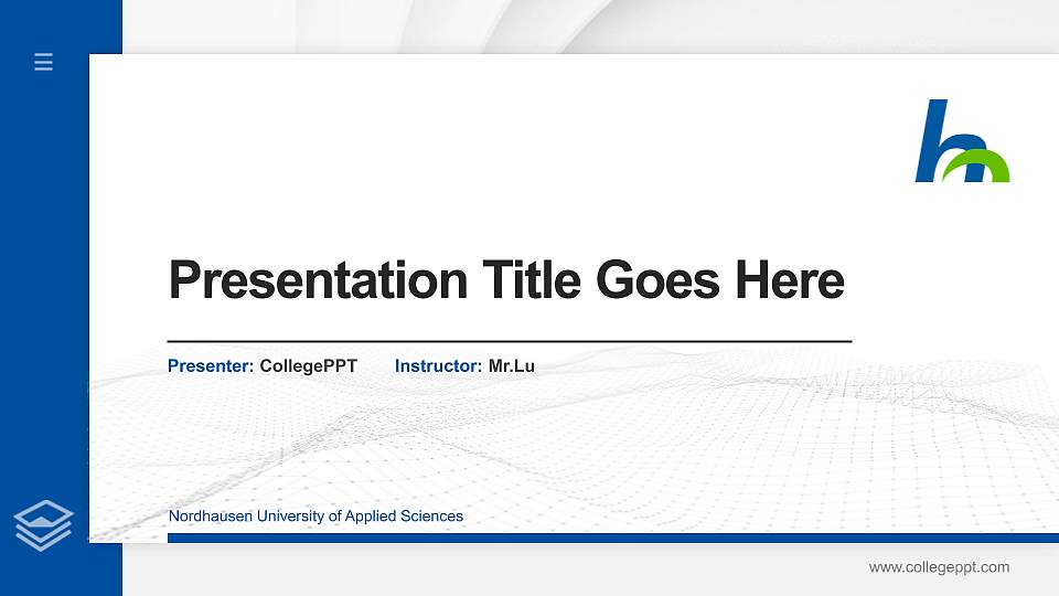 Nordhausen University of Applied Sciences Thesis Proposal/Graduation Defense PPT Template16:9 ratio PPT effect preview image