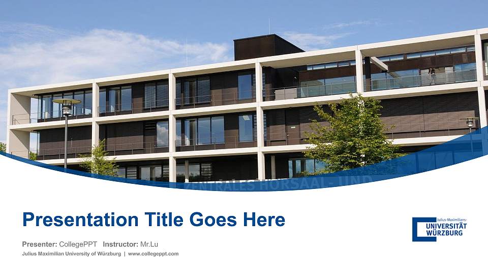 Julius Maximilian University of Würzburg Course/Courseware Creation PPT Template16:9 ratio PPT effect preview image