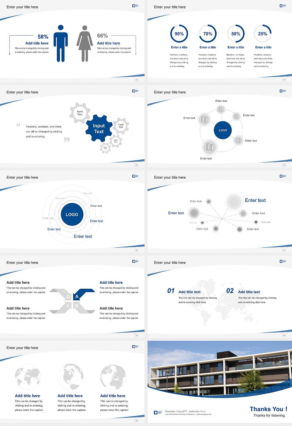 Julius Maximilian University of Würzburg Course/Courseware Creation PPT Template16:9 ratio PPT effect preview image4