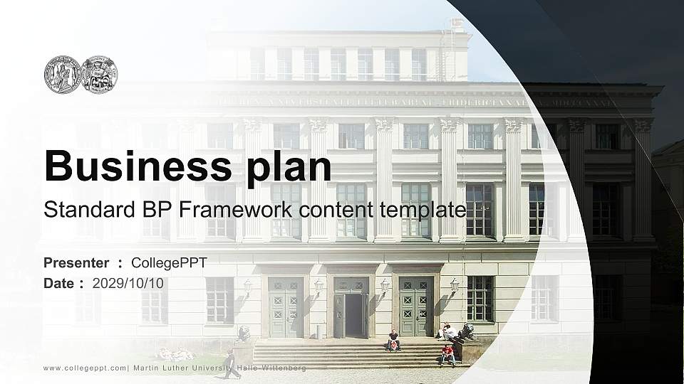 Martin Luther University Halle-Wittenberg Competition/Entrepreneurship Contest PPT Template16:9 ratio PPT effect preview image