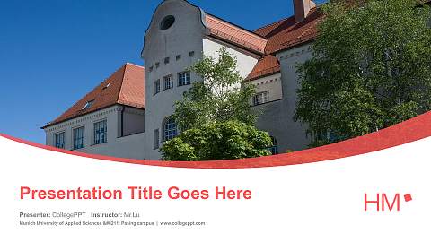 Munich University of Applied Sciences – Pasing campus Course/Courseware Creation PPT Template