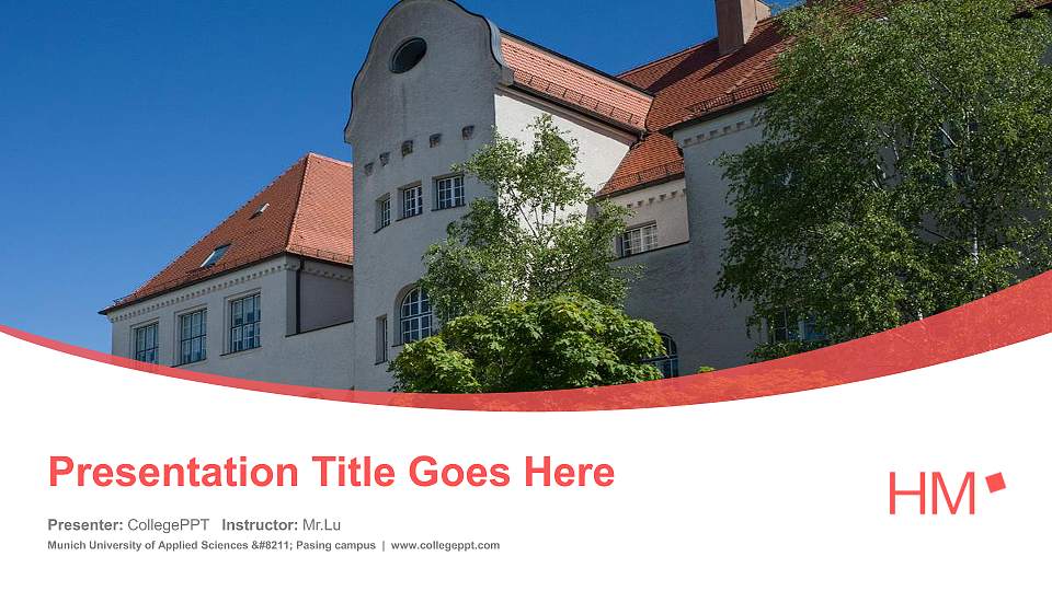 Munich University of Applied Sciences – Pasing campus Course/Courseware Creation PPT Template16:9 ratio PPT effect preview image