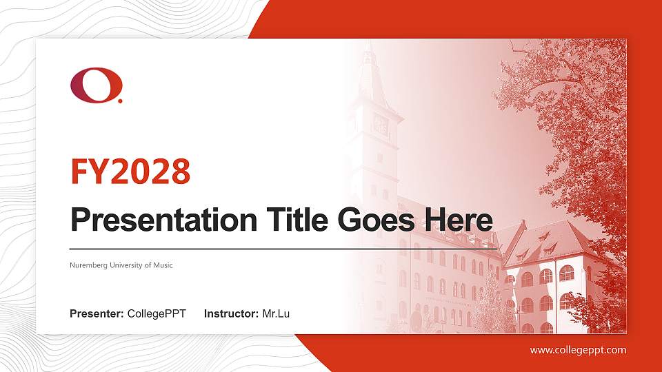 Nuremberg University of Music Academic Presentation/Research Findings Report PPT Template16:9 ratio PPT effect preview image
