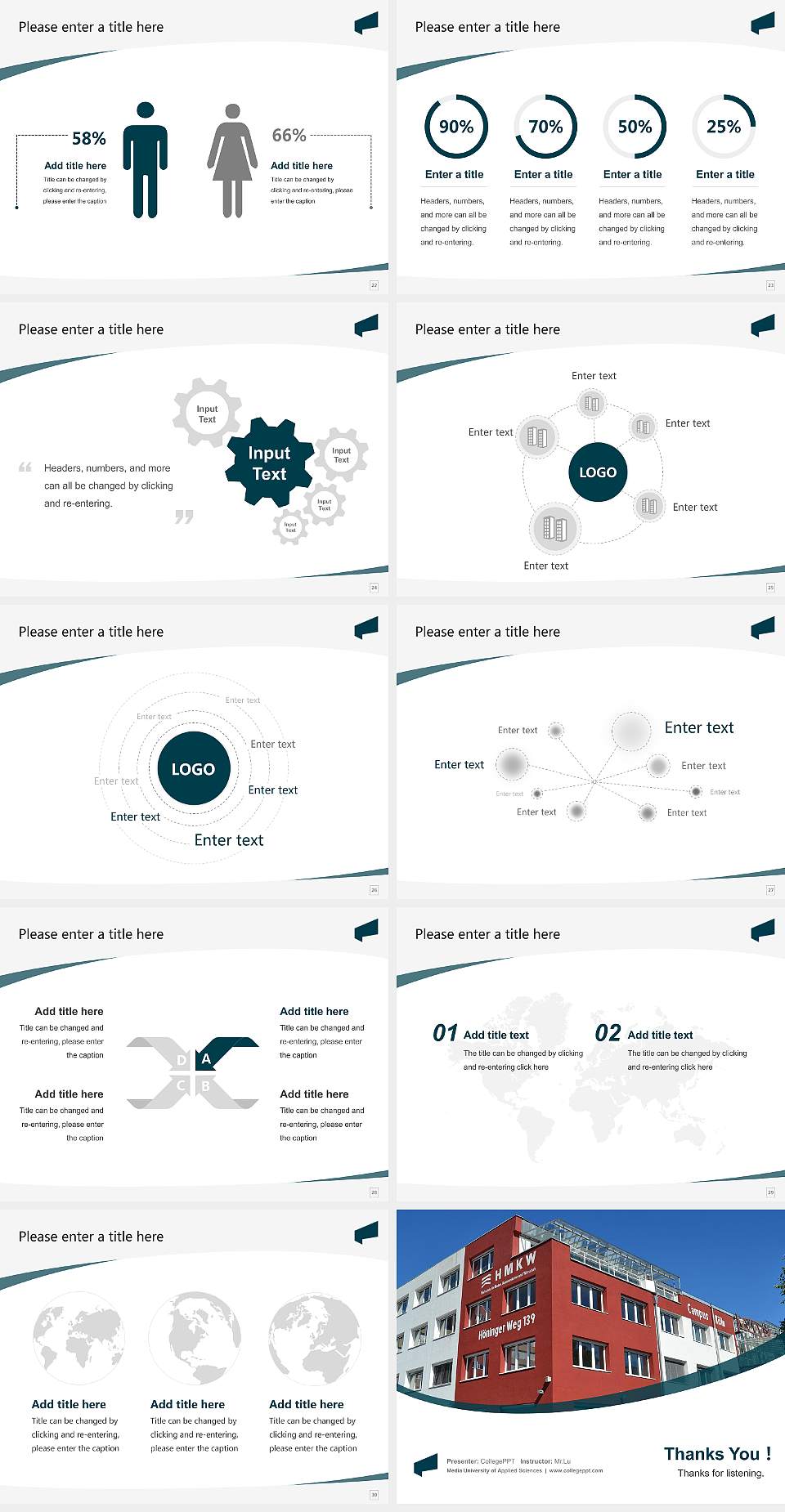 Media University of Applied Sciences Course/Courseware Creation PPT Template4:3 ratio PPT effect preview image4