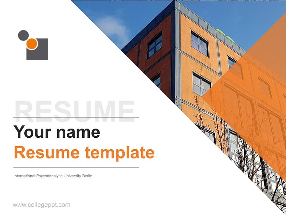 International Psychoanalytic University Berlin Resume PPT Template4:3 ratio PPT effect preview image5