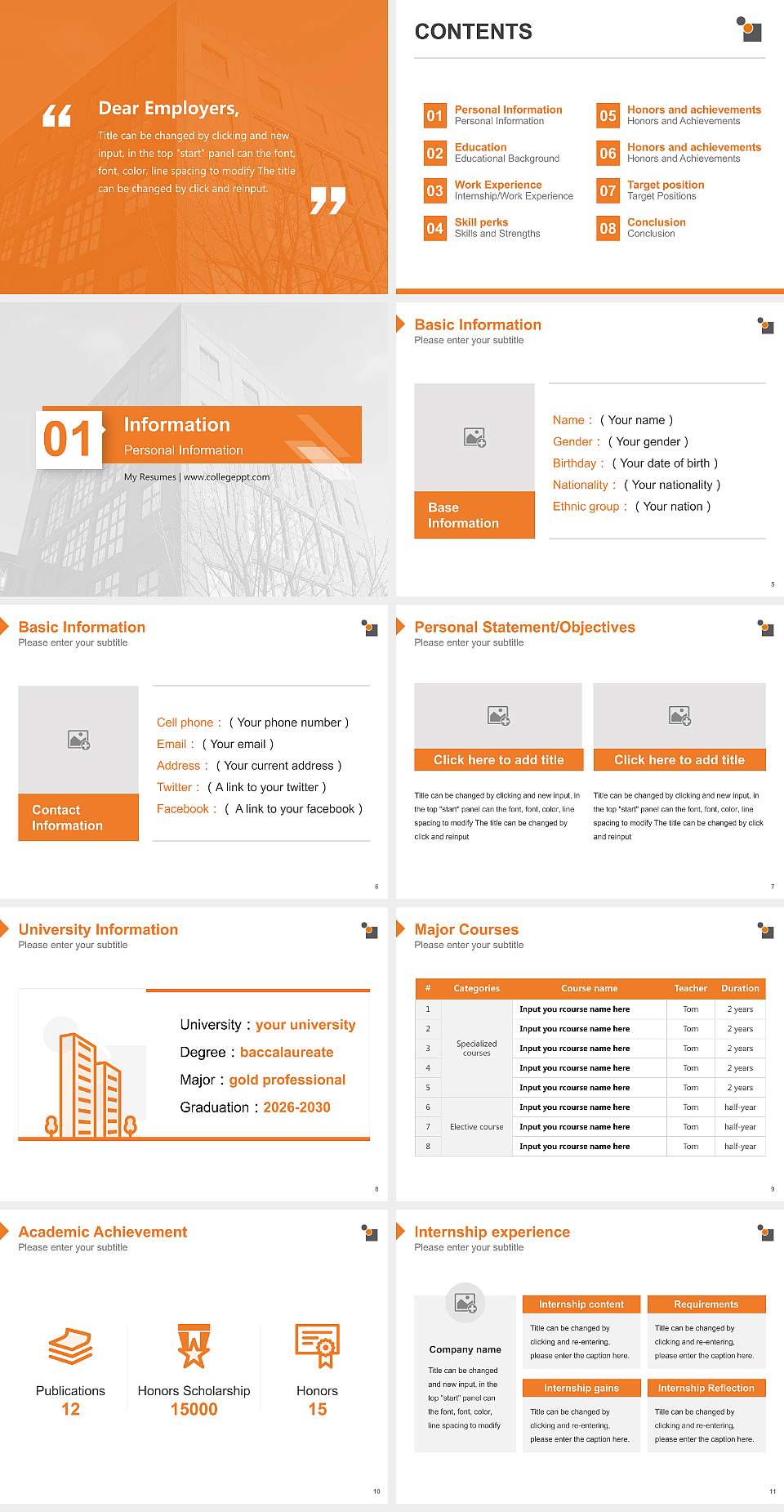 International Psychoanalytic University Berlin Resume PPT Template4:3 ratio PPT effect preview image2