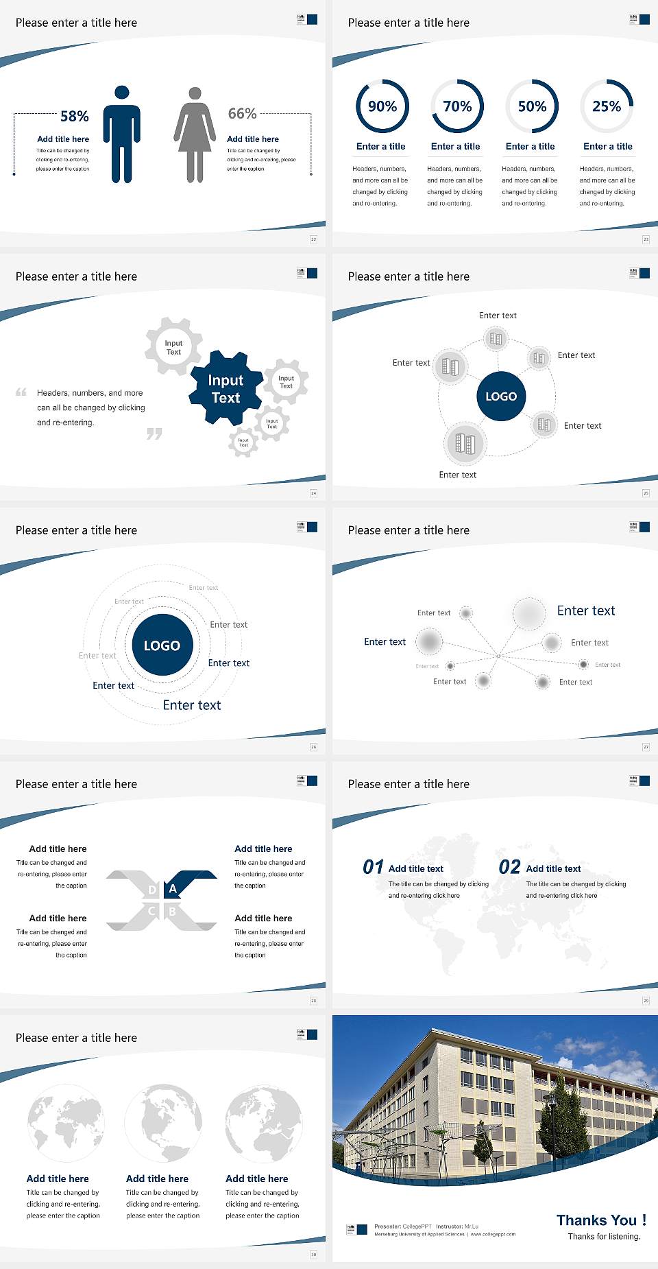 Merseburg University of Applied Sciences Course/Courseware Creation PPT Template4:3 ratio PPT effect preview image4