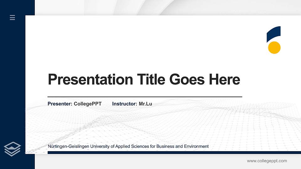 Nürtingen-Geislingen University of Applied Sciences for Business and Environment Thesis Proposal/Graduation Defense PPT Template16:9 ratio PPT effect preview image