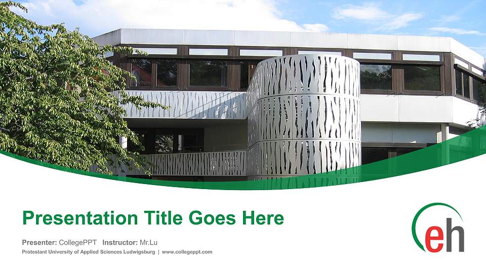 Protestant University of Applied Sciences Ludwigsburg Course/Courseware Creation PPT Template16:9 ratio PPT effect preview image