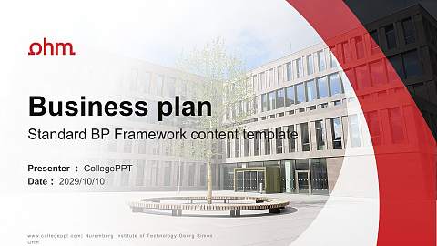 Nuremberg Institute of Technology Georg Simon Ohm Competition/Entrepreneurship Contest PPT Template