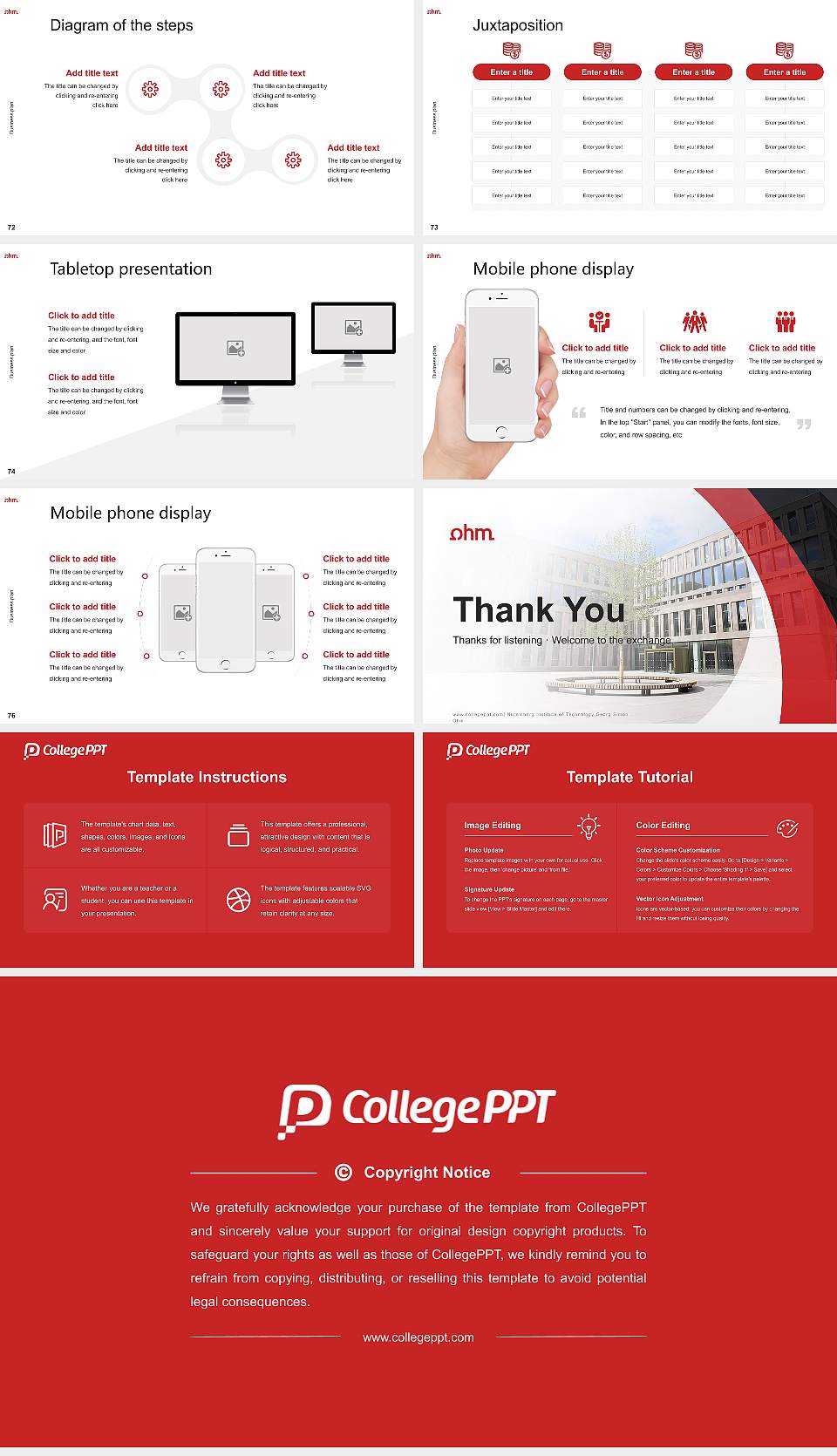 Nuremberg Institute of Technology Georg Simon Ohm Competition/Entrepreneurship Contest PPT Template16:9 ratio PPT effect preview image9