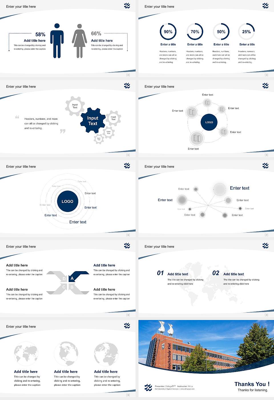 Kiel University of Applied Sciences Course/Courseware Creation PPT Template16:9 ratio PPT effect preview image4