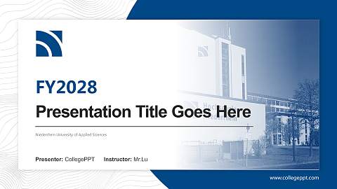 Niederrhein University of Applied Sciences Academic Presentation/Research Findings Report PPT Template