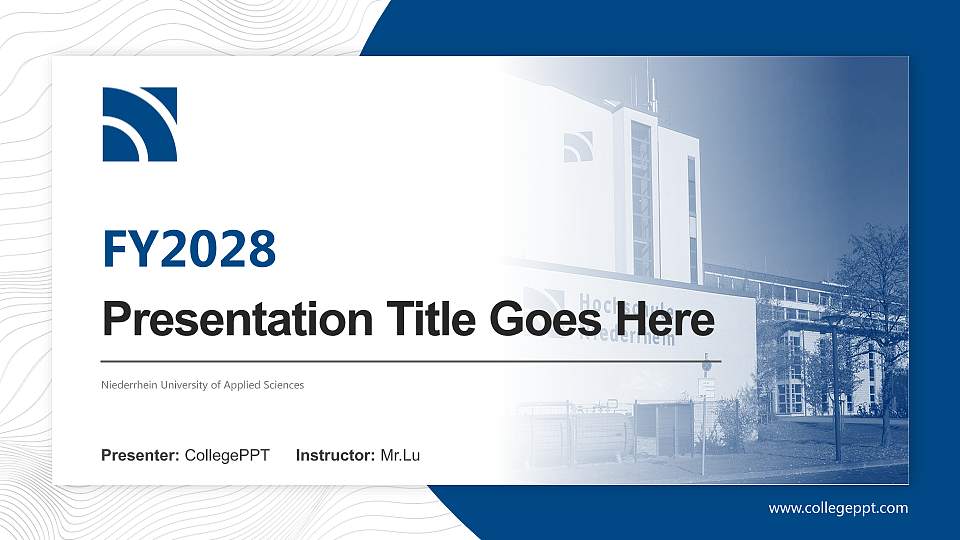 Niederrhein University of Applied Sciences Academic Presentation/Research Findings Report PPT Template16:9 ratio PPT effect preview image