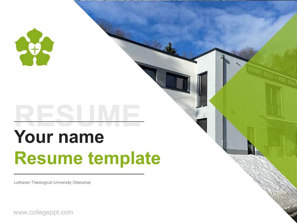 Lutheran Theological University Oberursel Resume PPT Template4:3 ratio PPT effect preview image5