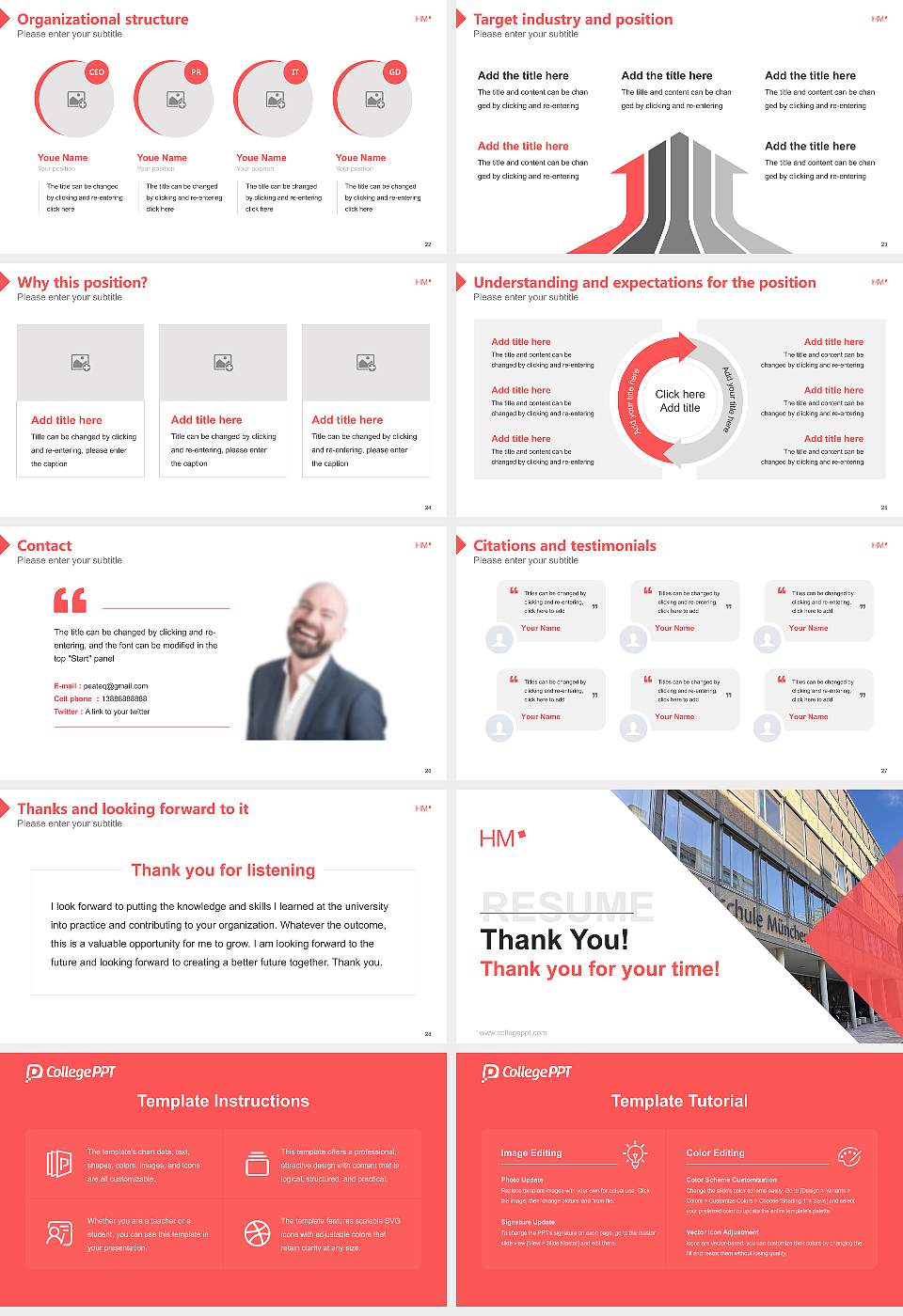 Munich University of Applied Sciences – Karlstraße campus Resume PPT Template16:9 ratio PPT effect preview image4
