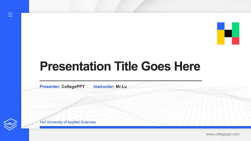 Hof University of Applied Sciences Thesis Proposal/Graduation Defense PPT Template16:9 ratio PPT effect preview image