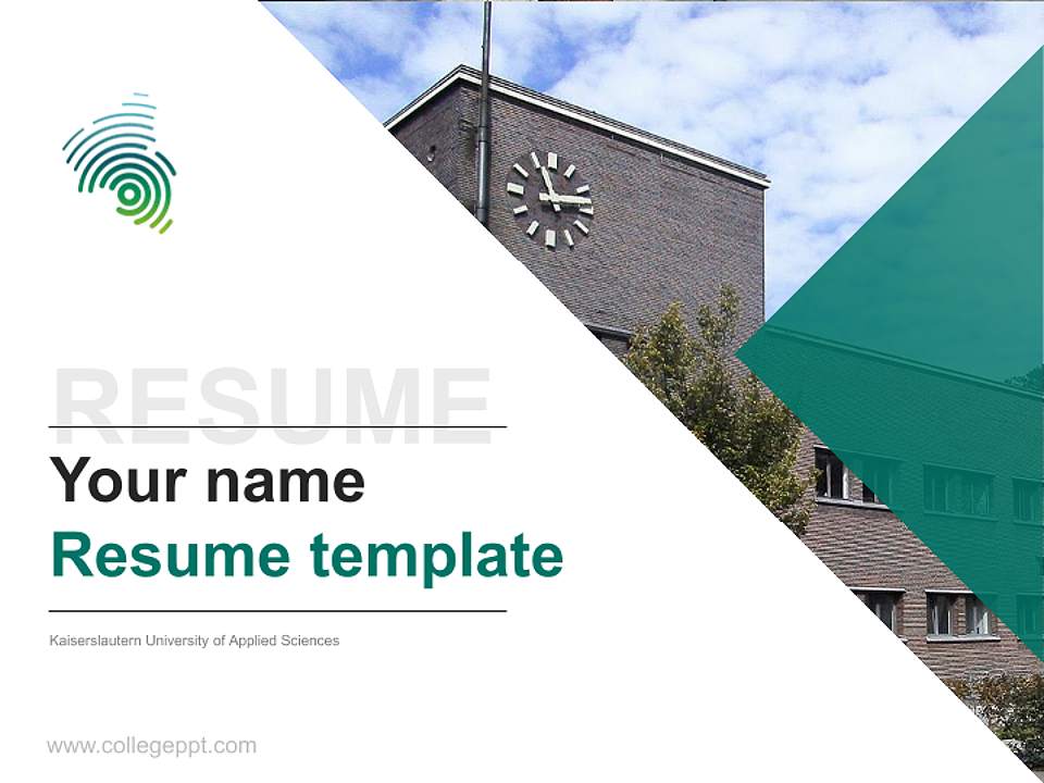Kaiserslautern University of Applied Sciences Resume PPT Template4:3 ratio PPT effect preview image5