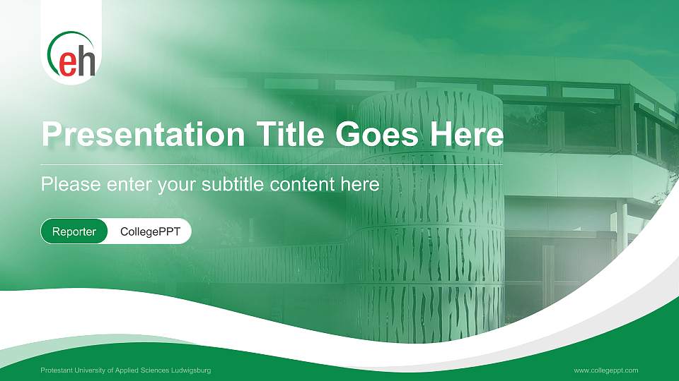 Protestant University of Applied Sciences Ludwigsburg Lecture Sharing and Networking Event PPT Template16:9 ratio PPT effect preview image