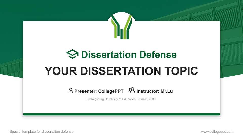 Ludwigsburg University of Education Graduation Thesis Defense PPT Template16:9 ratio PPT effect preview image