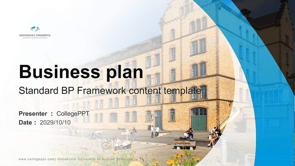 Osnabrück University of Applied Sciences Competition/Entrepreneurship Contest PPT Template16:9 ratio PPT effect preview image