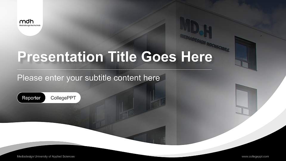 Mediadesign University of Applied Sciences Lecture Sharing and Networking Event PPT Template16:9 ratio PPT effect preview image