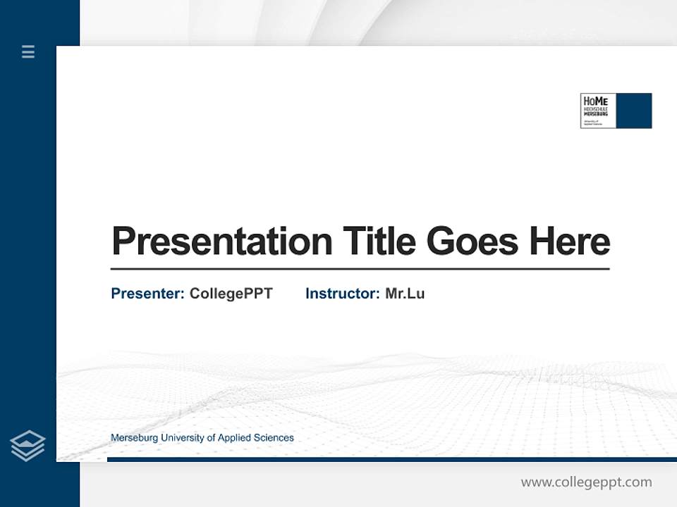 Merseburg University of Applied Sciences Thesis Proposal/Graduation Defense PPT Template4:3 ratio PPT effect preview image5
