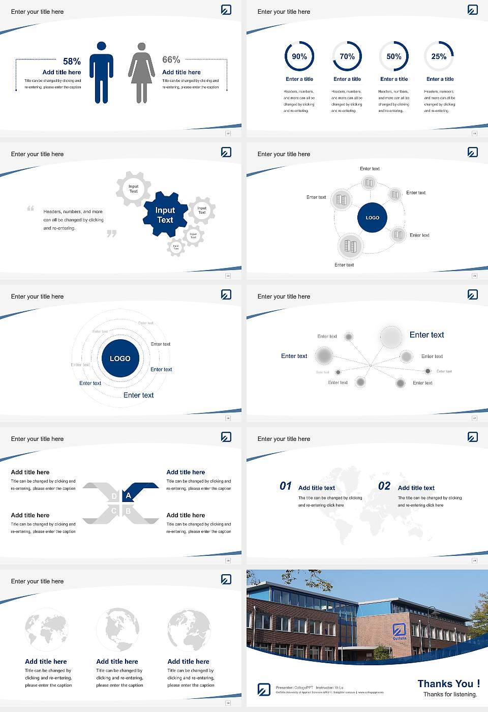 Ostfalia University of Applied Sciences – Salzgitter campus Course/Courseware Creation PPT Template16:9 ratio PPT effect preview image4