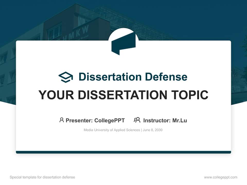 Media University of Applied Sciences Graduation Thesis Defense PPT Template4:3 ratio PPT effect preview image7