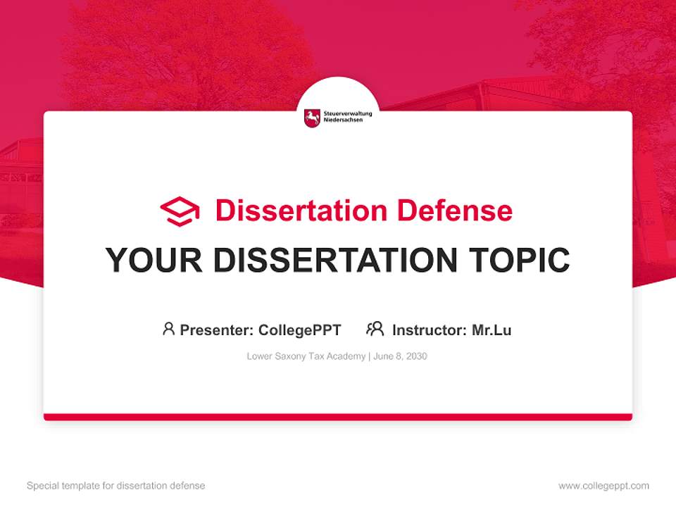 Lower Saxony Tax Academy Graduation Thesis Defense PPT Template4:3 ratio PPT effect preview image7