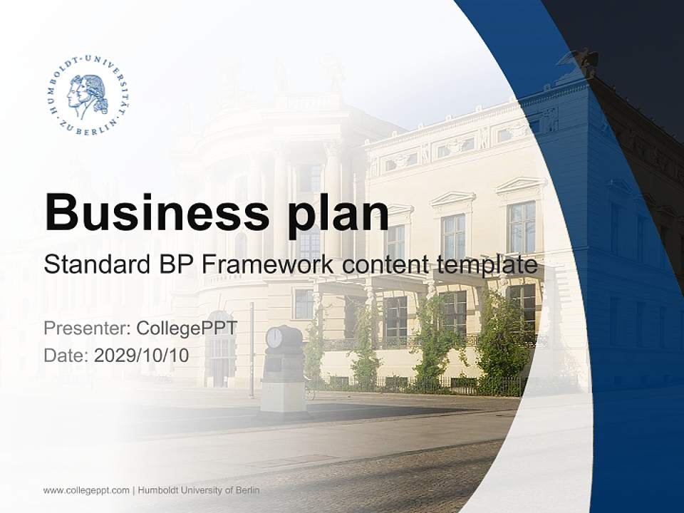 Humboldt University of Berlin Competition/Entrepreneurship Contest PPT Template4:3 ratio PPT effect preview image9
