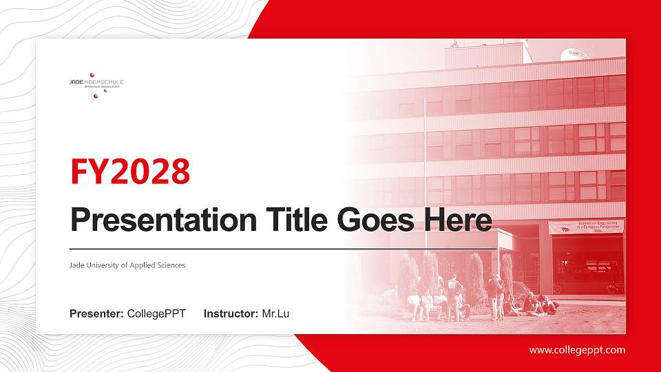 Jade University of Applied Sciences Academic Presentation/Research Findings Report PPT Template16:9 ratio PPT effect preview image