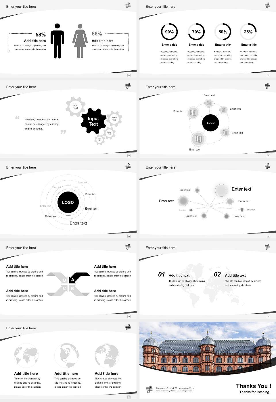 Karlsruhe University of Music Course/Courseware Creation PPT Template16:9 ratio PPT effect preview image4