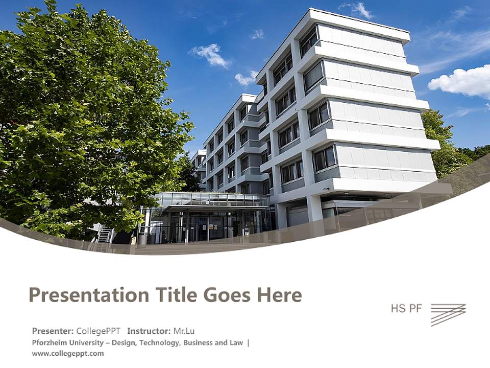 Pforzheim University – Design, Technology, Business and Law Course/Courseware Creation PPT Template4:3 ratio PPT effect preview image5