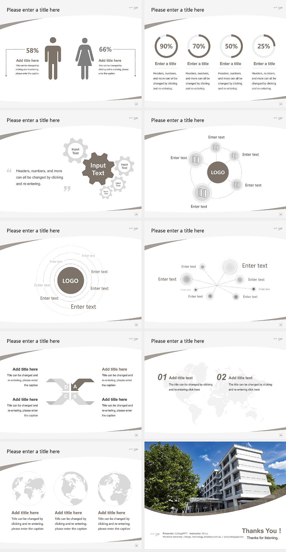 Pforzheim University – Design, Technology, Business and Law Course/Courseware Creation PPT Template4:3 ratio PPT effect preview image4