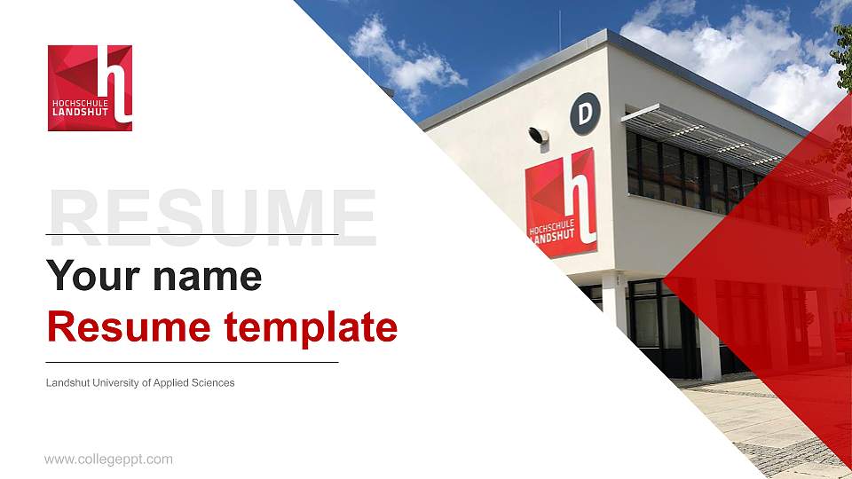 Landshut University of Applied Sciences Resume PPT Template16:9 ratio PPT effect preview image