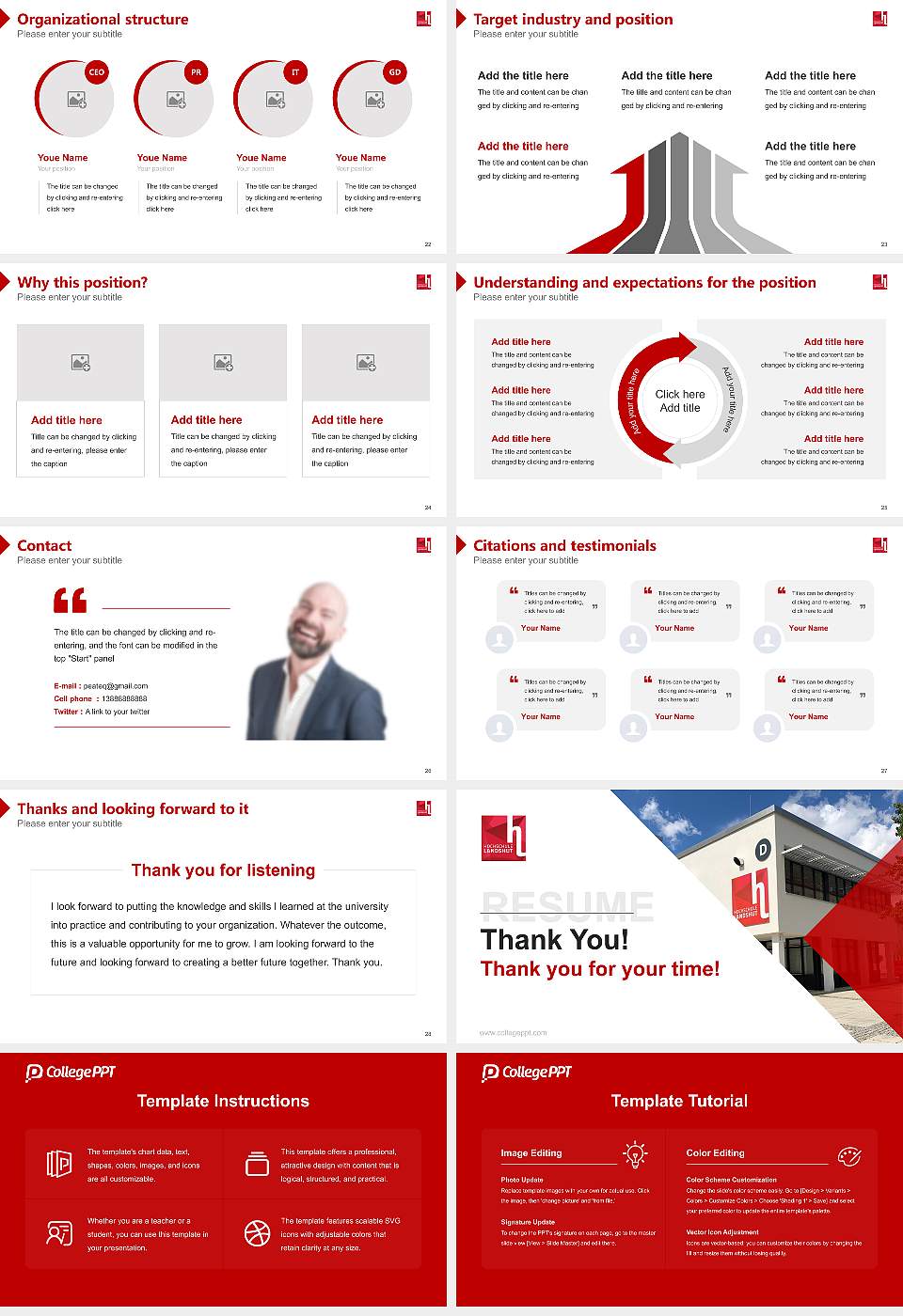 Landshut University of Applied Sciences Resume PPT Template16:9 ratio PPT effect preview image4