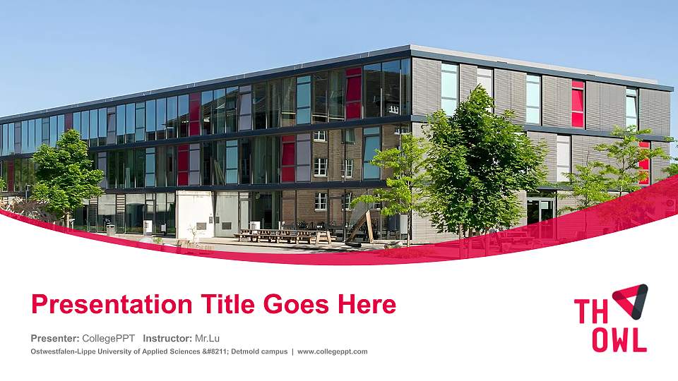 Ostwestfalen-Lippe University of Applied Sciences – Detmold campus Course/Courseware Creation PPT Template16:9 ratio PPT effect preview image