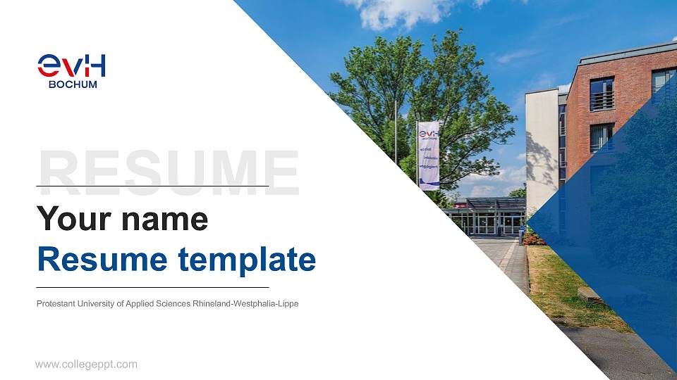 Protestant University of Applied Sciences Rhineland-Westphalia-Lippe Resume PPT Template16:9 ratio PPT effect preview image