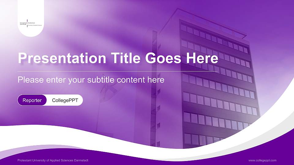 Protestant University of Applied Sciences Darmstadt Lecture Sharing and Networking Event PPT Template16:9 ratio PPT effect preview image