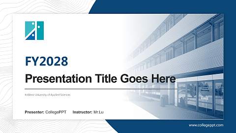 Koblenz University of Applied Sciences Academic Presentation/Research Findings Report PPT Template