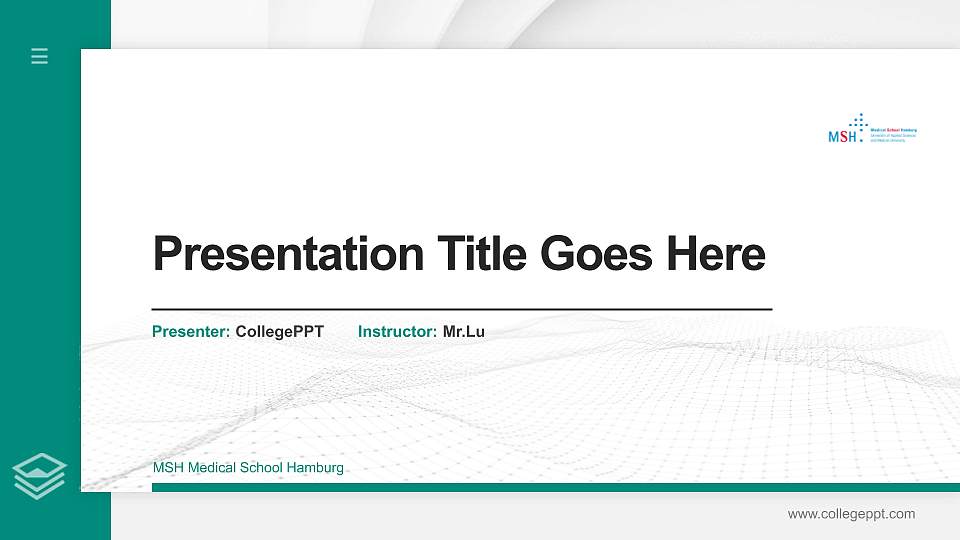 MSH Medical School Hamburg Thesis Proposal/Graduation Defense PPT Template16:9 ratio PPT effect preview image